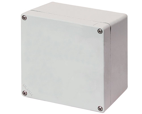 040C1515-1E - Aluminium push-button enclosure M4 152x152x100, undrilled, with cable entry