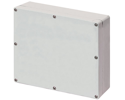 040C2320-8E - Aluminium push-button enclosure M4 230x205x80, undrilled, with cable entry