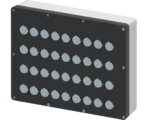 040C3226-12P36 - Aluminium push-button enclosure M5 320x265x120, 36 holes Ø 22, without cable entry