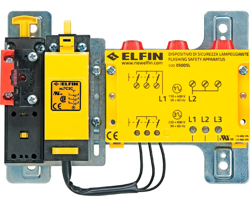 050ASLFI01 - Three-phase flashing safety device 220-690V, interlock limit switch 1 N.C.