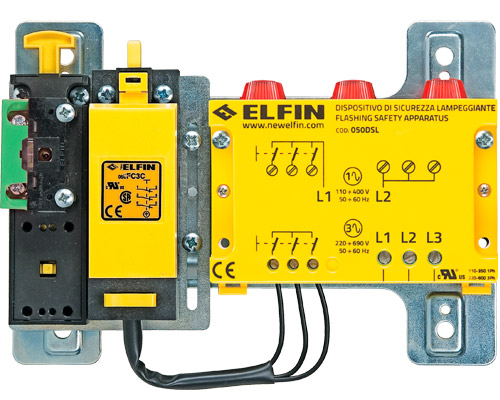 050ASLFI10 - Dispositivo di sicurezza lampeggiante trifase 220-690V, finecorsa d'interblocco 1 N.O.