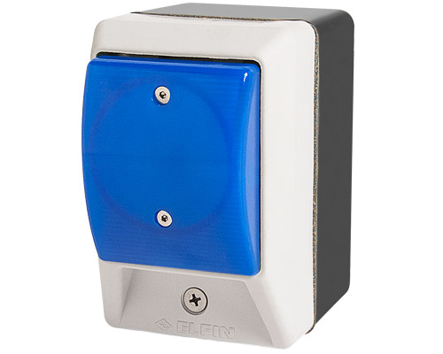 060APTLBLC - Palm switch, illuminated, momentary, blue dome button, with enclosure