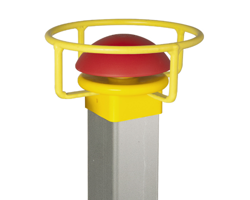 060PES7 - Support D.90, 1 N.O.+ 1 N.C., H710 avec bouton poussoir d'urgence