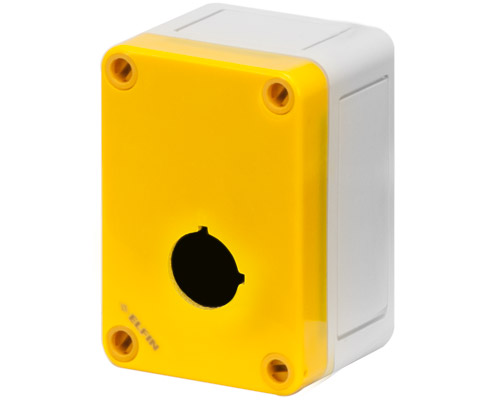 080C0609-5GP1 - Polycarbonate push-button enclosure 65x94x57, 1 hole Ø 22, yellow