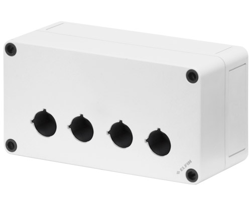 080C0918-8P4L - Polycarbonate push-button enclosure 94x180x81, 4 holes Ø 22