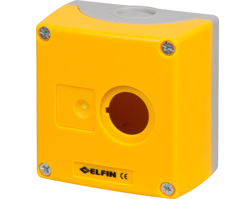 080CA0808-6GP1 - Push-button enclosure 85x85x60, 1 hole Ø 22, yellow