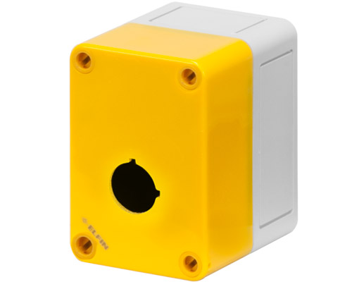 080CS0609-8GP1 - Polystyrene push-button enclosure 65x94x81, 1 hole Ø 22, yellow