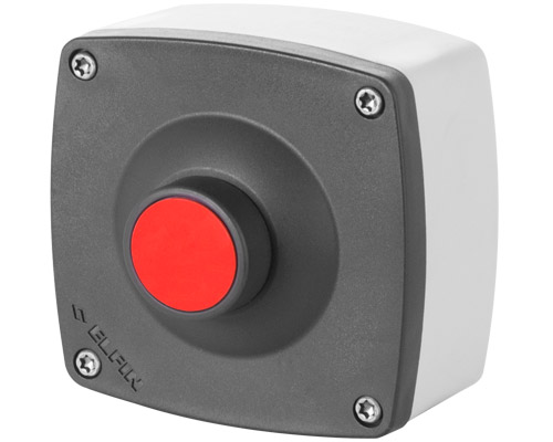 Guarded push-button, red