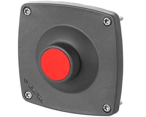 Guarded push-button, red