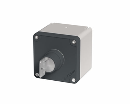 080T0707-6SC - Drucktastergehäuse in PA + Glasfaser 70x70x64 mit Schlüsselschalter