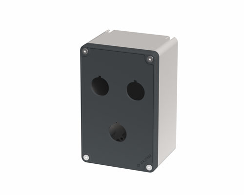 080T0914-7P3C - Caja pulsadora in PA + fibra de vidrio 90x140x74, 3 orificios d22