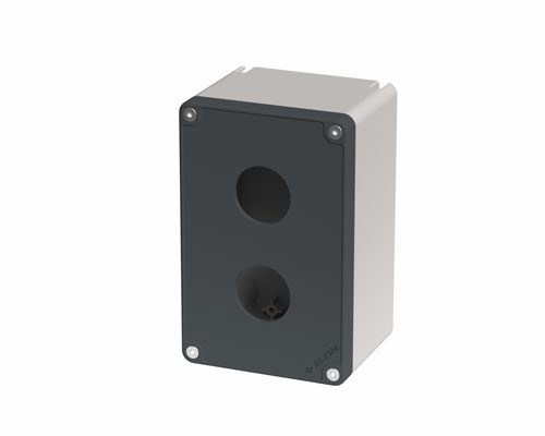 080T0914-7S2 - Caja pulsadora in PA + fibra de vidrio 90x140x74, 2 orificios d30