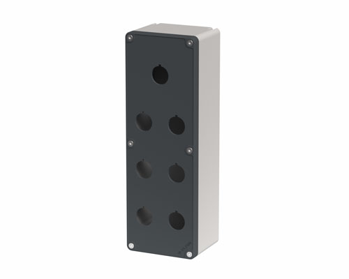 080T0927-7P7 - Push-button box in PA + glass fibre 90x267x74, 7 holes d22