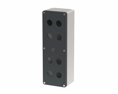 080T0927-7P9M - Drucktastergehäuse in PA + Glasfaser 90x267x74, 9 Bohrungen d22