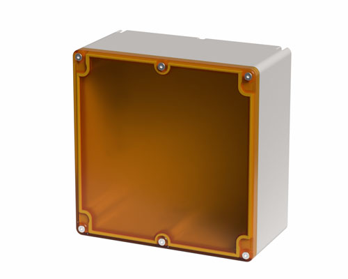 080T1818-9T - Push-button box in PA + glass fibre 180x180x94, undrilled, clear lid