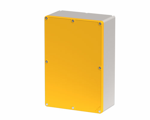 080T1827-9G - Scatola pulsantiera in poliammide rinforzato 180x267x94, senza fori, giallo