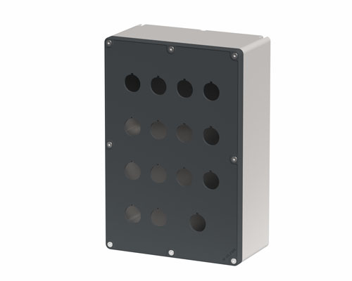 080T1827-9P15C - Drukknopkast in PA + glasvezel 180x267x94, 15 gaten d22