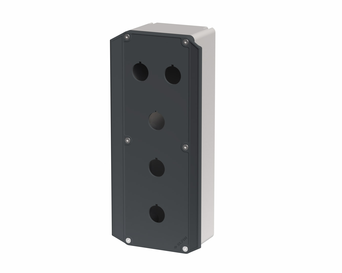 080TE0927-7P5C - Scatola pulsantiera in poliammide rinforzato 90x267x74, 5 fori d22, coperchio ergonomico