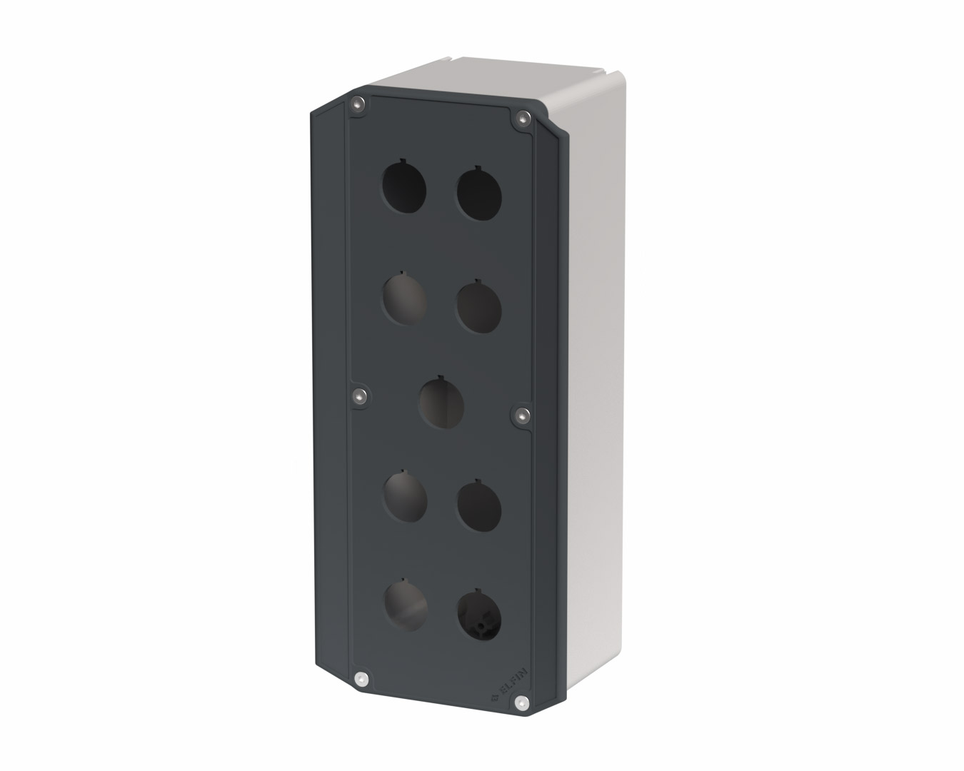 080TE0927-9P9M - Scatola pulsantiera in poliammide rinforzato 90x267x94, 9 fori d22, coperchio ergonomico