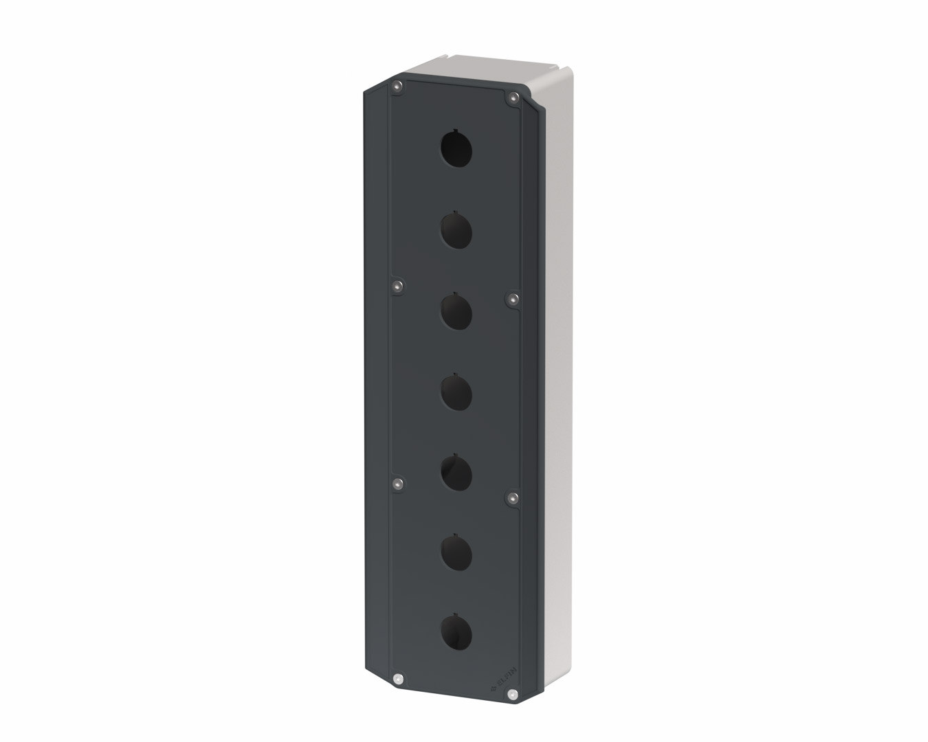080TE0938-7P7 - Scatola pulsantiera in poliammide rinforzato 90x382x74, 7 fori d22, Coperchio ergonomico