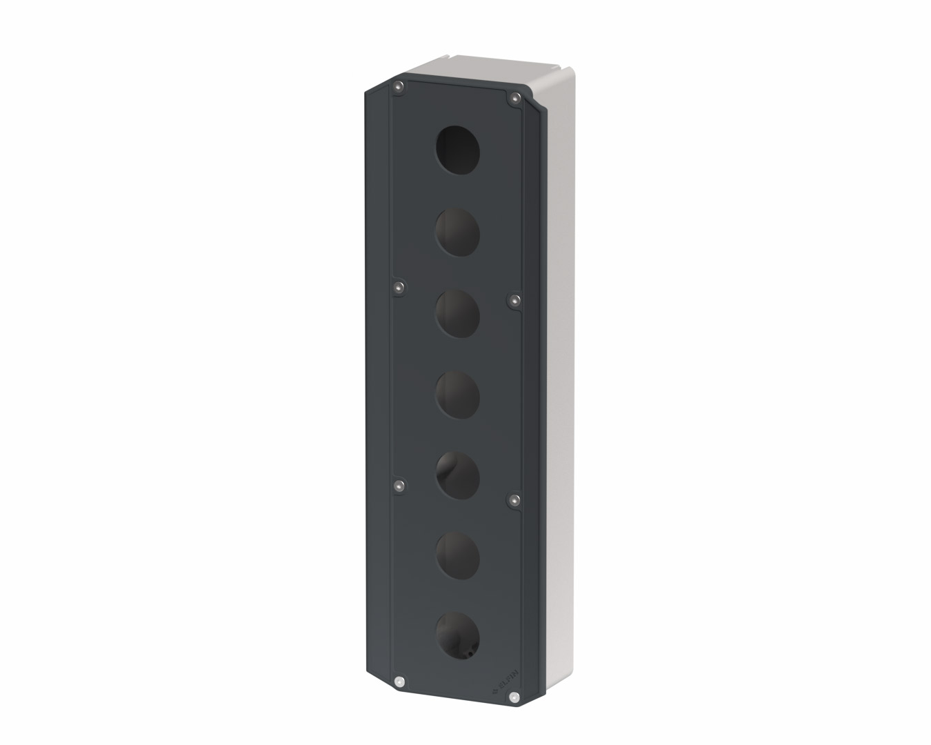 080TE0938-7S7 - Scatola pulsantiera in poliammide rinforzato 90x382x74, 7 fori d30, Coperchio ergonomico