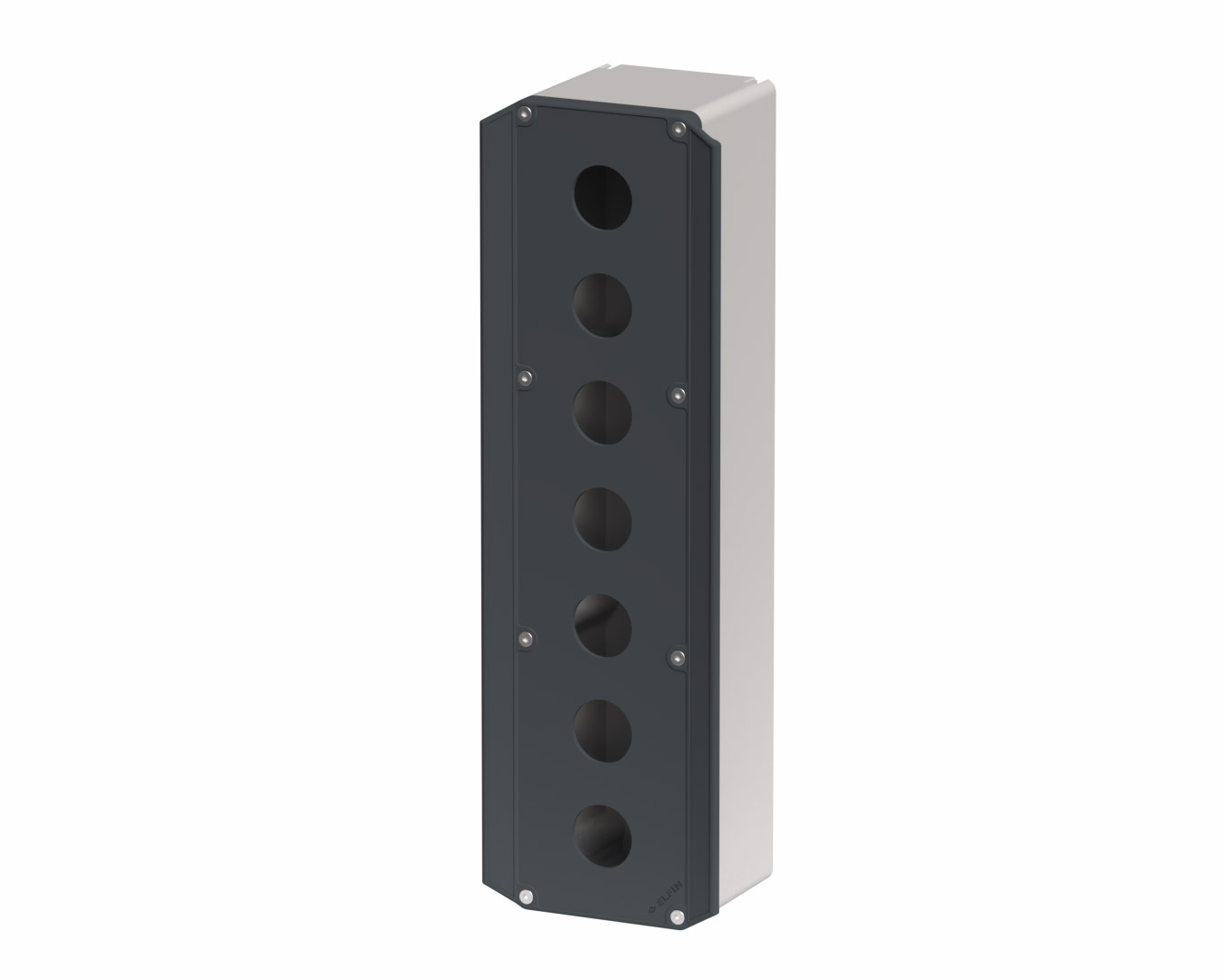 080TE0938-9S7 - Scatola pulsantiera in poliammide rinforzato 90x382x94, 7 fori d30, Coperchio ergonomico