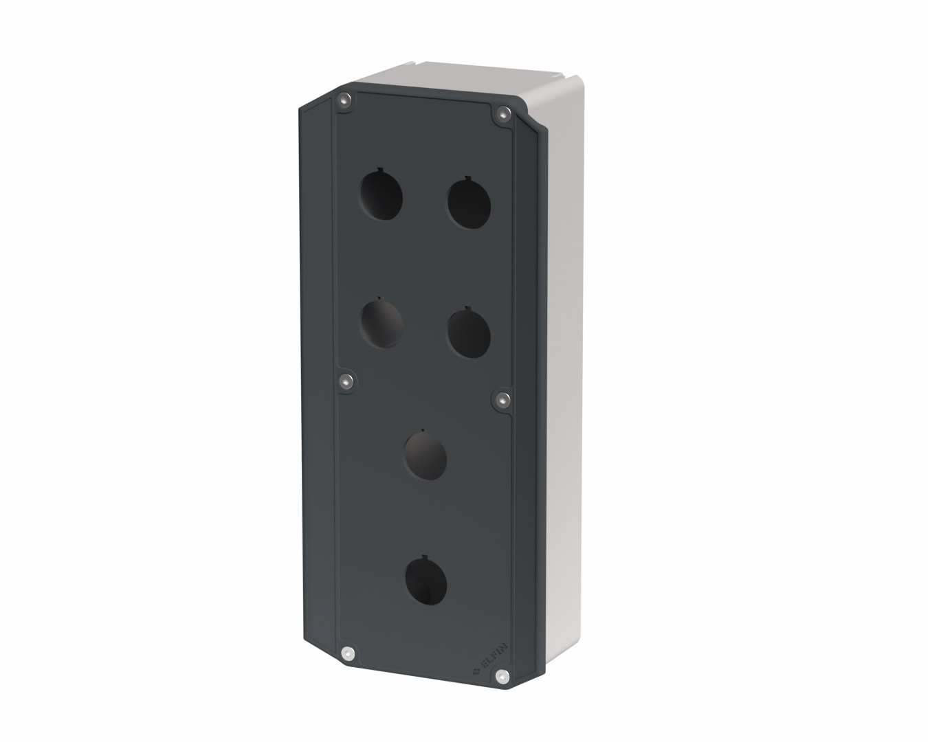 080TEU0927-7P6C - Scatola pulsantiera in poliammide rinforzato 90x267x74, 6 fori d22, UL, coperchio ergonomico