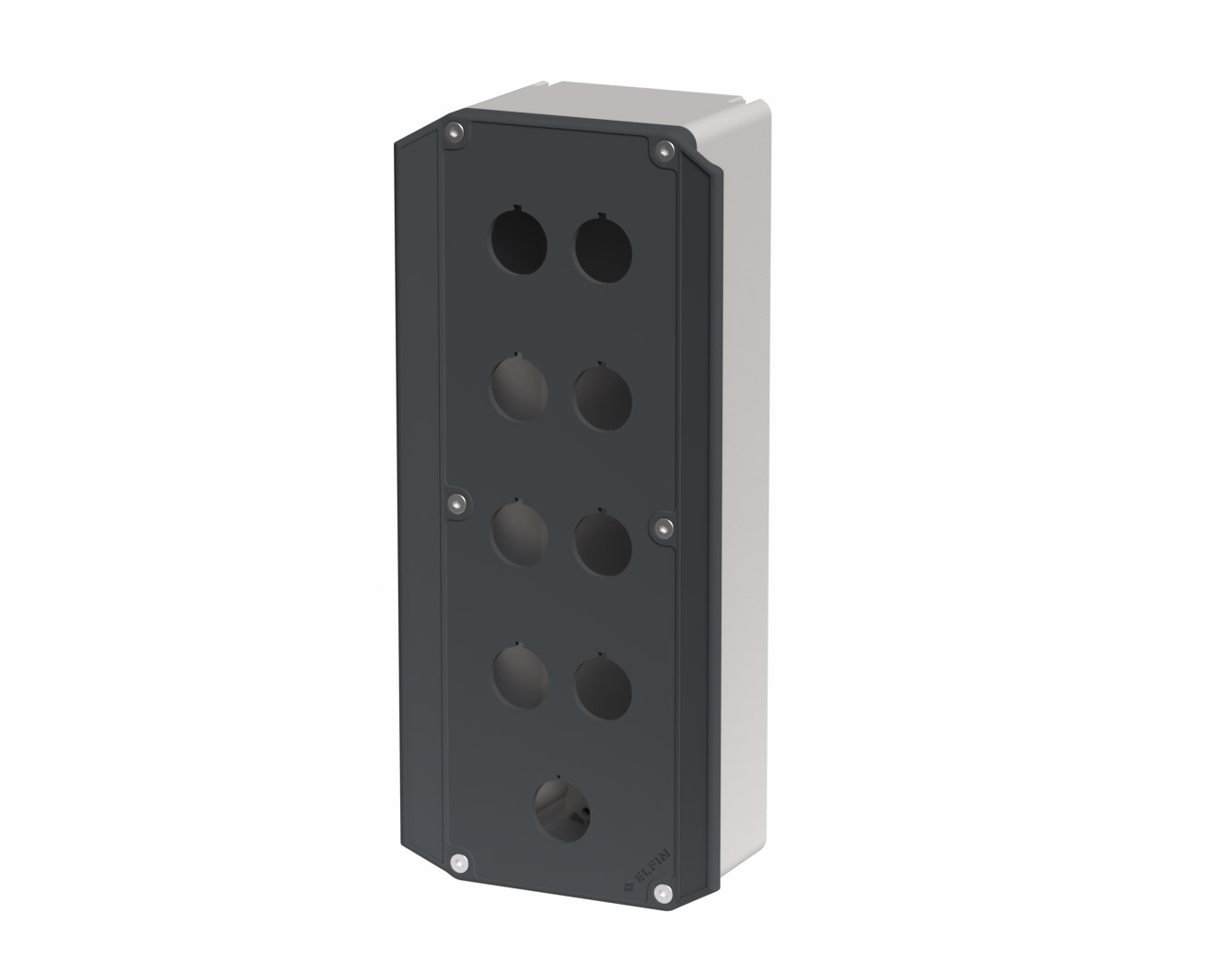 080TEU0927-7P9C - Scatola pulsantiera in poliammide rinforzato 90x267x74, 9 fori d22, UL, coperchio ergonomico