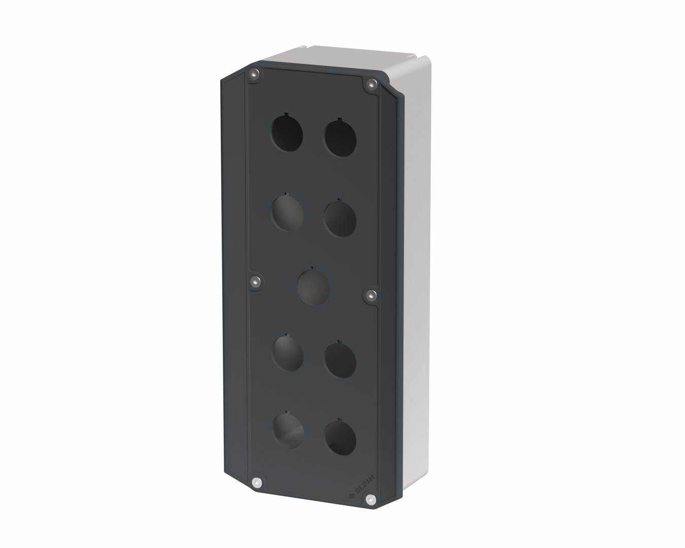 080TEU0927-7P9M - Scatola pulsantiera in poliammide rinforzato 90x267x74, 9 fori d22, UL, coperchio ergonomico