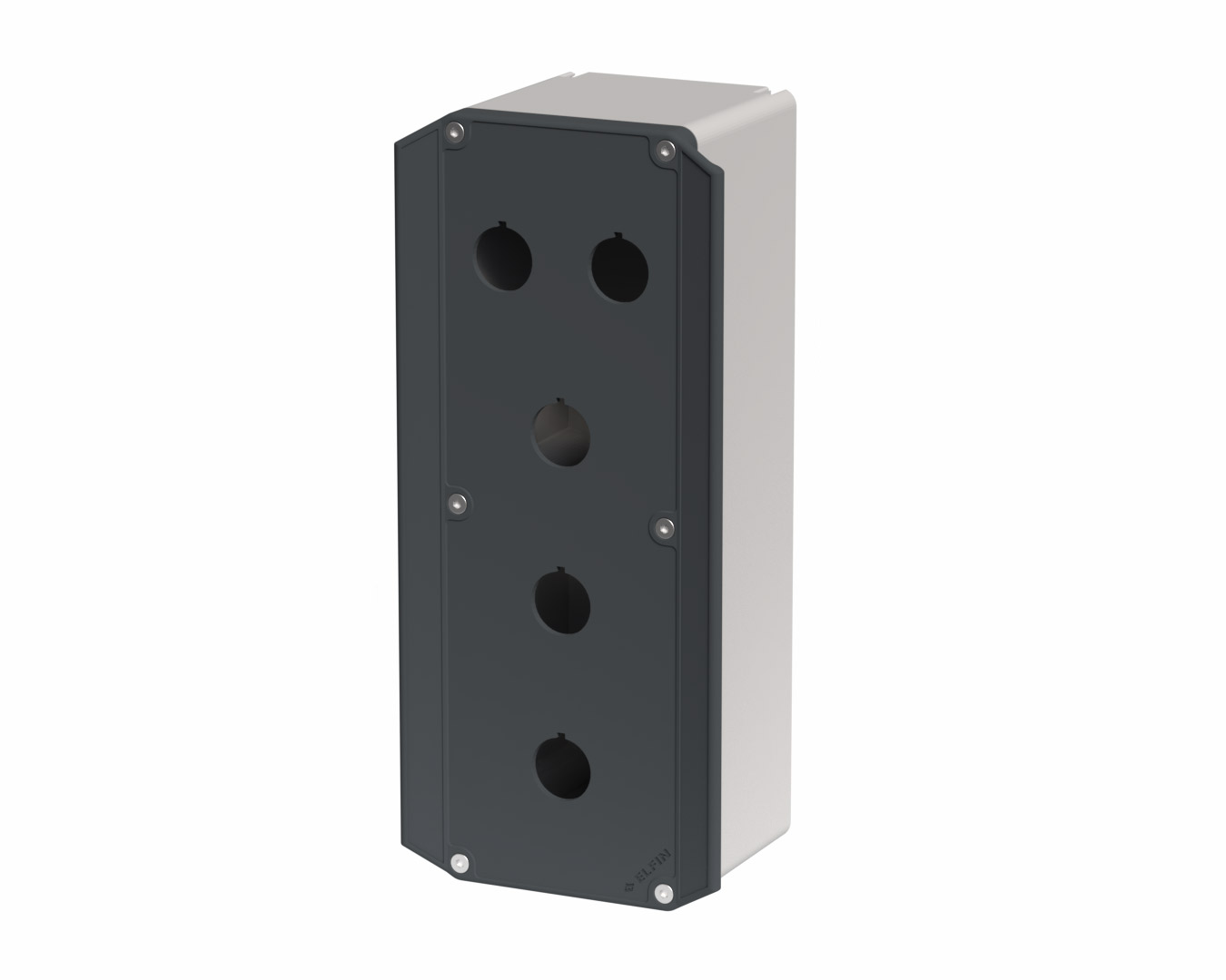 080TEU0927-9P5C - Scatola pulsantiera in poliammide rinforzato 90x267x94, 5 fori d22, UL, coperchio ergonomico