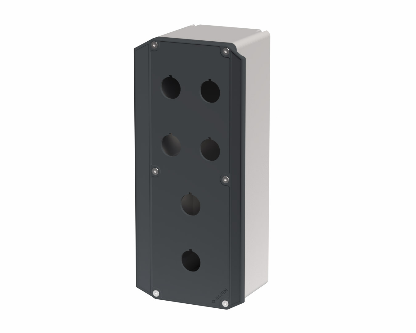080TEU0927-9P6C - Scatola pulsantiera in poliammide rinforzato 90x267x94, 6 fori d22, UL, coperchio ergonomico