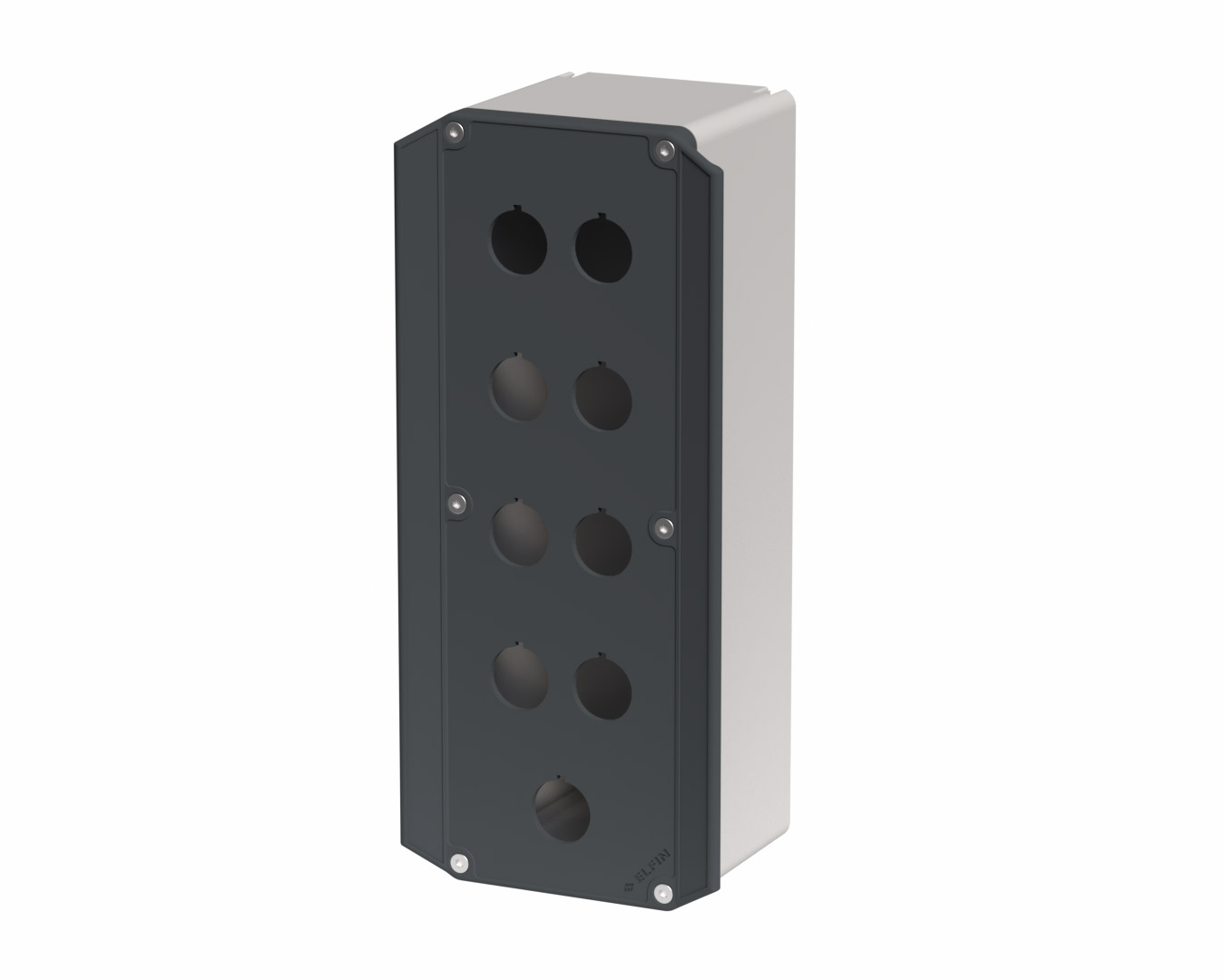 080TEU0927-9P9C - Scatola pulsantiera in poliammide rinforzato 90x267x94, 9 fori d22, UL, coperchio ergonomico