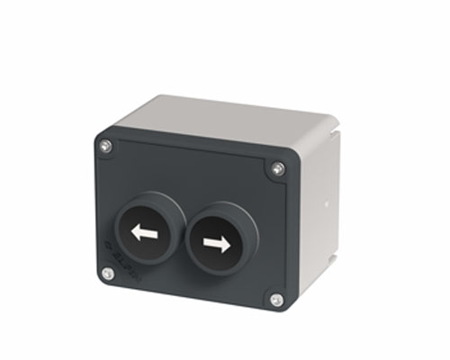 080TU0709-6S47 - Caja pulsadora in PA + fibra de vidrio 70x90x63 con 2 negros con flechas, UL