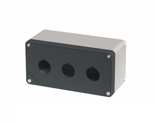080TU0714-6P3L - Caja pulsadora in PA + fibra de vidrio 70x140x63, 3 orificios d22, UL
