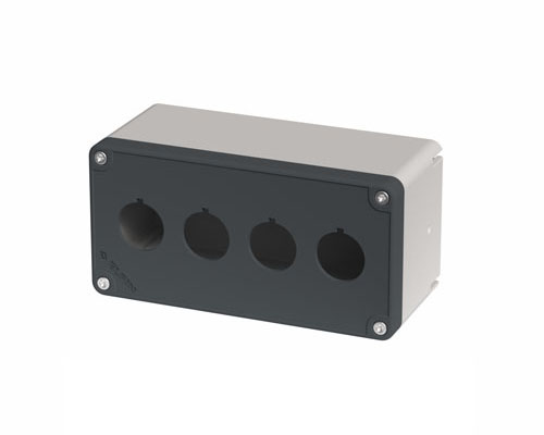 080TU0714-6P4L - Boîte à boutons in PA + fibre verre 70x140x63, 4 trous d22, UL