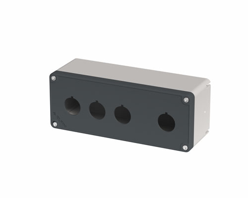 080TU0718-6P4LC - Caja pulsadora in PA + fibra de vidrio 70x180x63, 4 orificios d22, UL