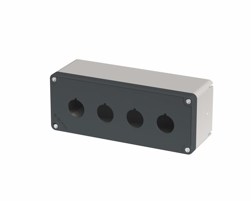 080TU0718-6P4L - Drucktastergehäuse in PA + Glasfaser 70x180x63, 4 Bohrungen d22, UL