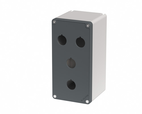 080TU0918-9P4C - Drucktastergehäuse in PA + Glasfaser 90x180x94, 4 Bohrungen d22, UL