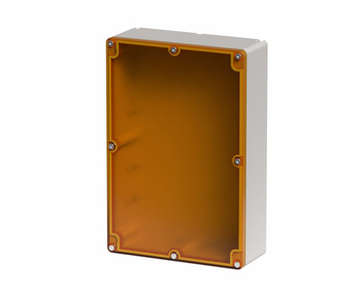 080TU1827-7T - Boîte à boutons in PA + fibre verre 180x267x74, sans trous, transparent, UL